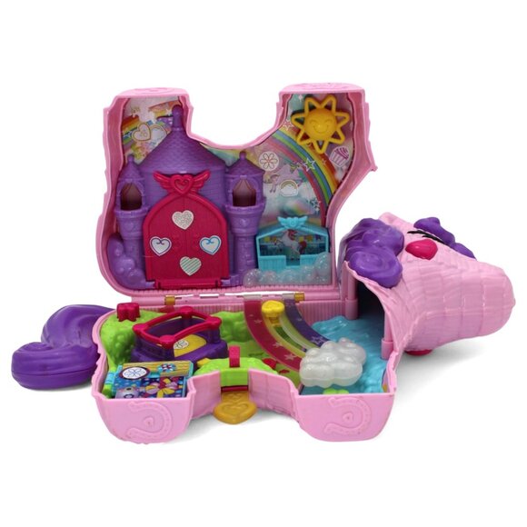 Polly Pocket Micro 1" Doll Unicorn Carry Case Playset With Rainbow & Castle - Picture 1 of 7